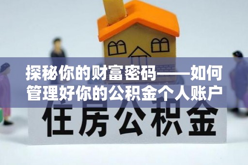 阳信探秘你的财富密码——如何管理好你的公积金个人账户信息