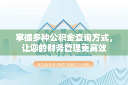 阳信掌握多种公积金查询方式，让您的财务管理更高效