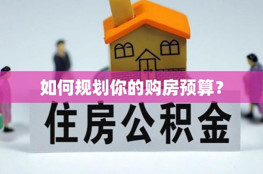 阳信如何规划你的购房预算？